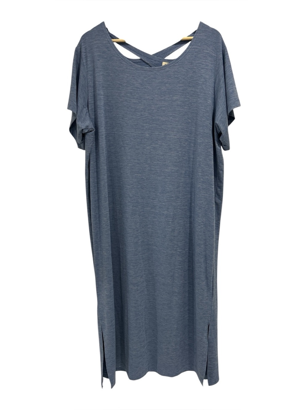 NWT World Market Cross Back Midi Lounge Dress in Heathered Blue - One Size